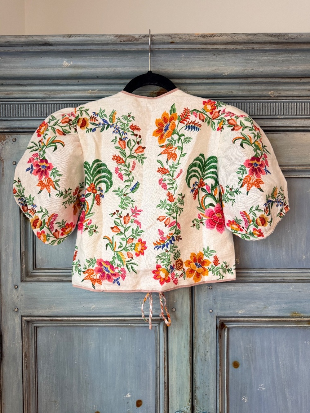Farm Rio Delicate Forest Scarves Blouse in Off White Size S NWT - Picture 13 of 15